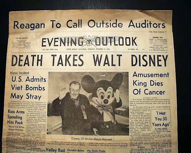 Death of Walt Disney... - RareNewspapers.com