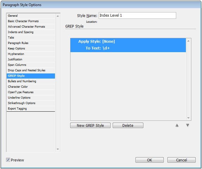 Indeks Style Advanced Live Index Features in InDesign