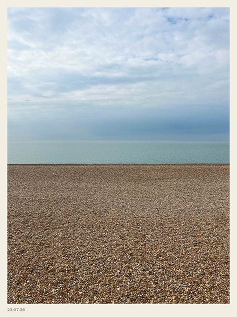 3 views of the English coast, in colour and monochrome