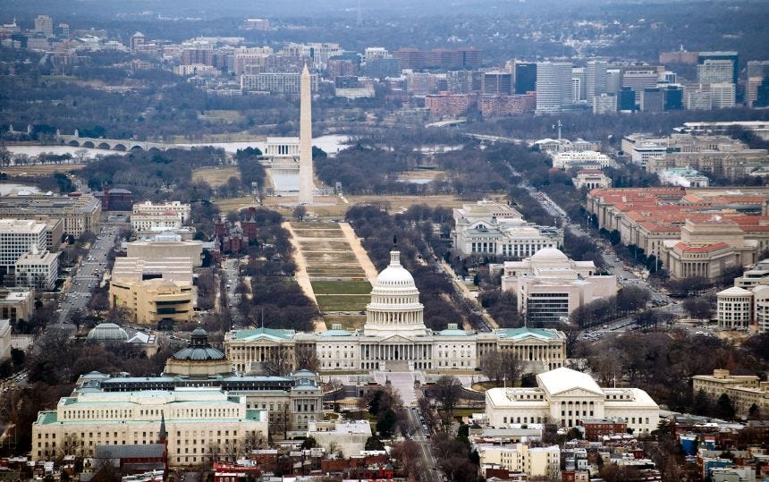The skyline of Washington, DC on January 29, 2010. SAUL LOEB/AFP via Getty Images