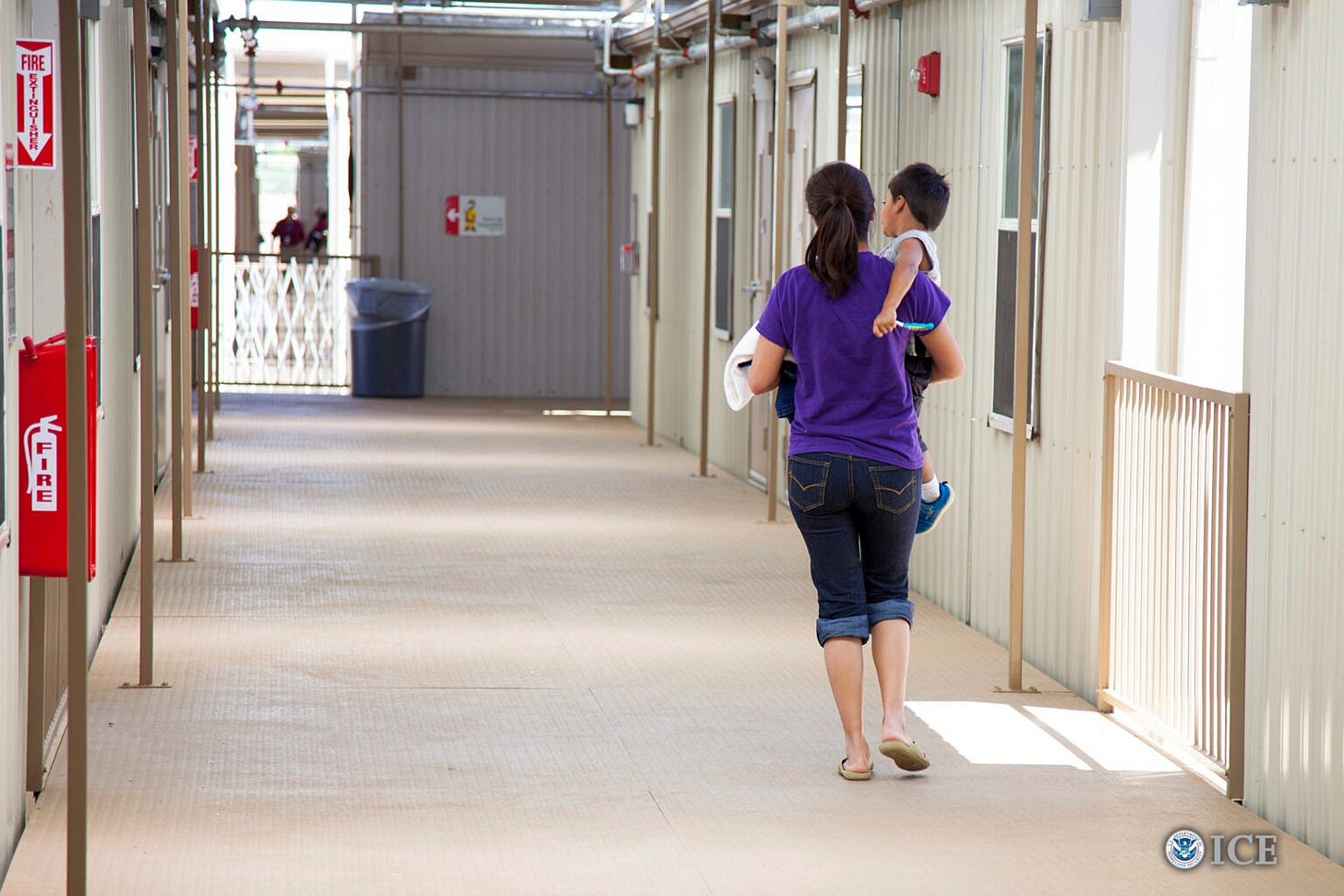 Residents walk through the South Texas Family Detention Center in Dilley, Texas, on April 29, 2015. (Photo by Charles Reed/U.S. Immigration and Customs Enforcement) Residents walk through the South Texas Family Detention Center in Dilley, Texas, on April 29, 2015. (Photo by Charles Reed/U.S. Immigration and Customs Enforcement)