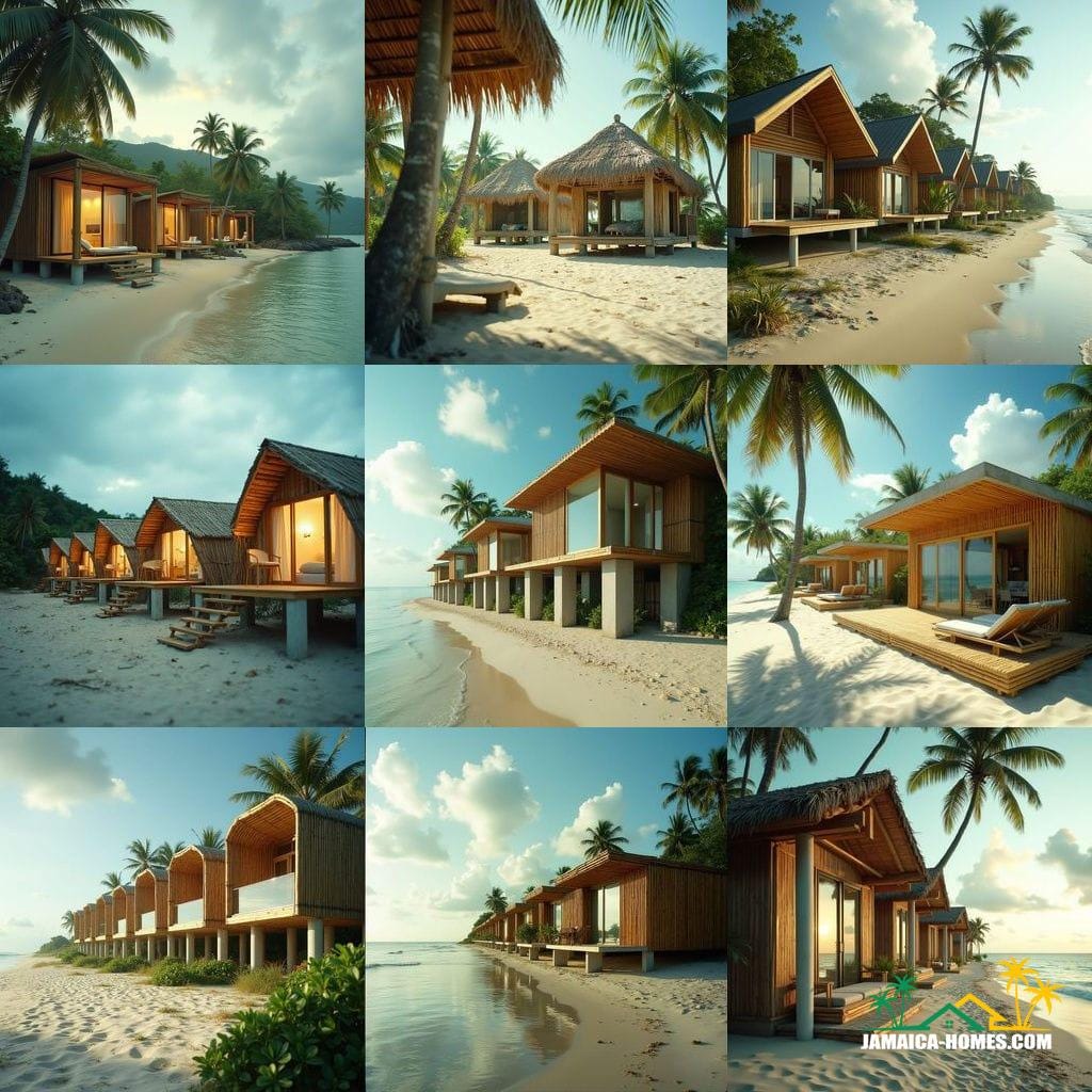 Bamboo home on beech in Jamaica