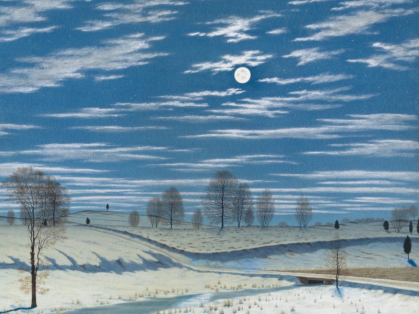 Henry Farrer painting from The Met Collection: A Winter Scene in Moonlight (1869) Henry Farrer painting from The Met Collection: A Winter Scene in Moonlight (1869)