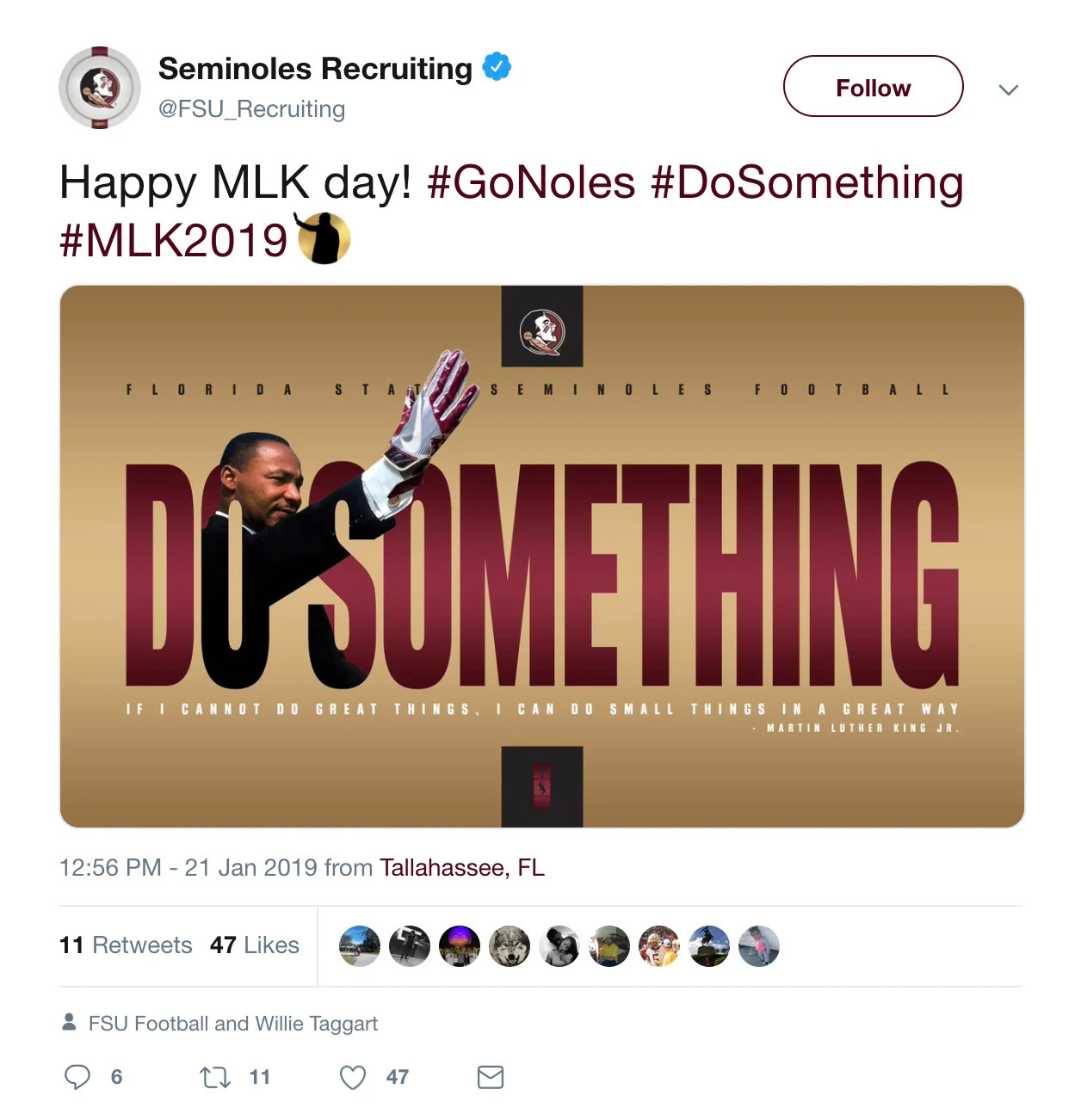 Not the greatest way to honor Martin Luther King Jr. (via FSU) Not the greatest way to honor Martin Luther King Jr. (via FSU)