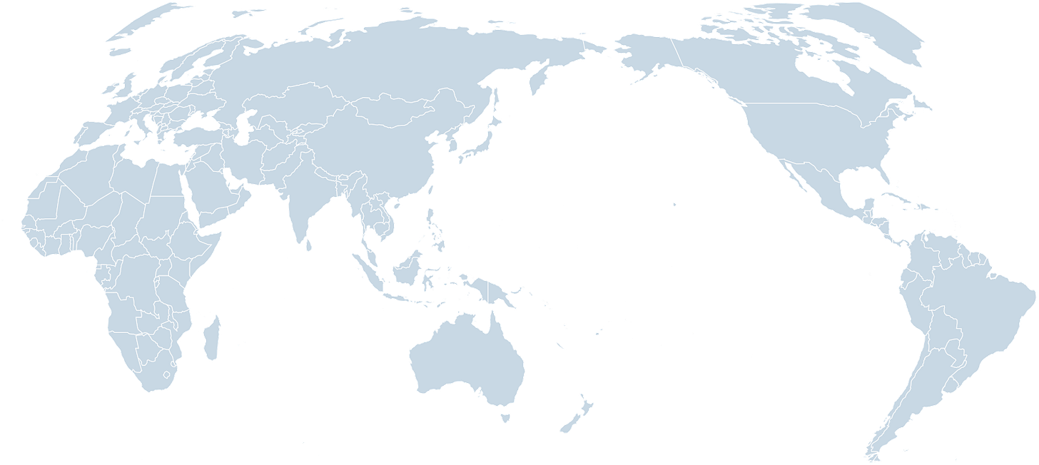 Pacific-centered world map