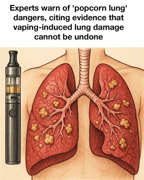 Experts warn of 'popcorn lung' dangers, citing evidence that vaping-induced lung damage cannot ... Experts warn of 'popcorn lung' dangers, citing evidence that vaping-induced lung damage cannot ...