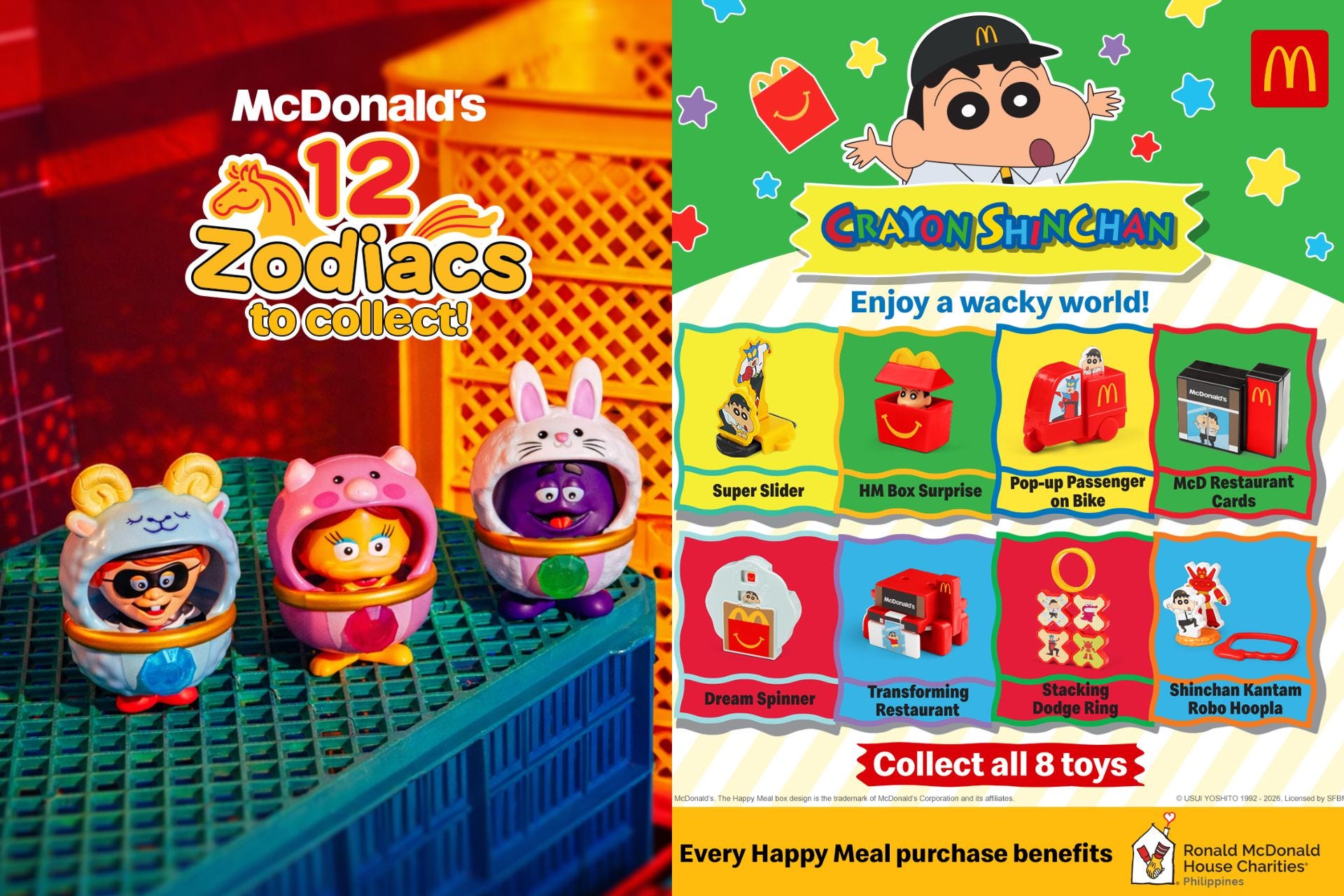 McDo unveils Crayon Shinchan Happy Meal, Zodiac toys