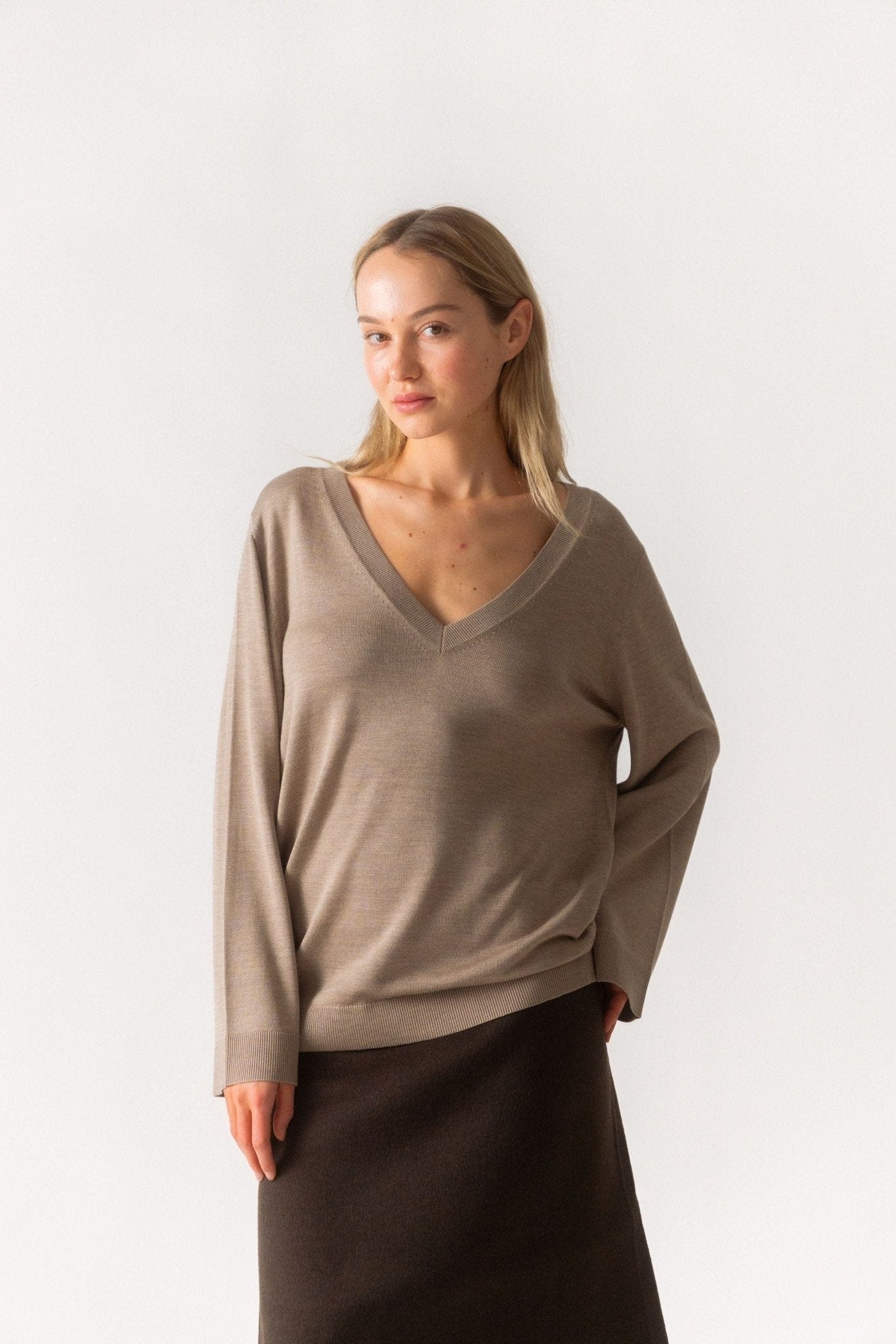 Toteme Silk Cashmere V-Neck Knit - Bessette
