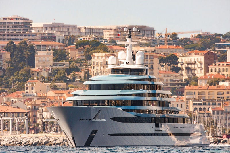 The 110m superyacht Jubilee outside Cannes