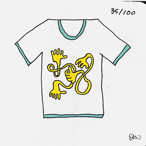 Even more t-shirt thumbnail sketches in a square grid