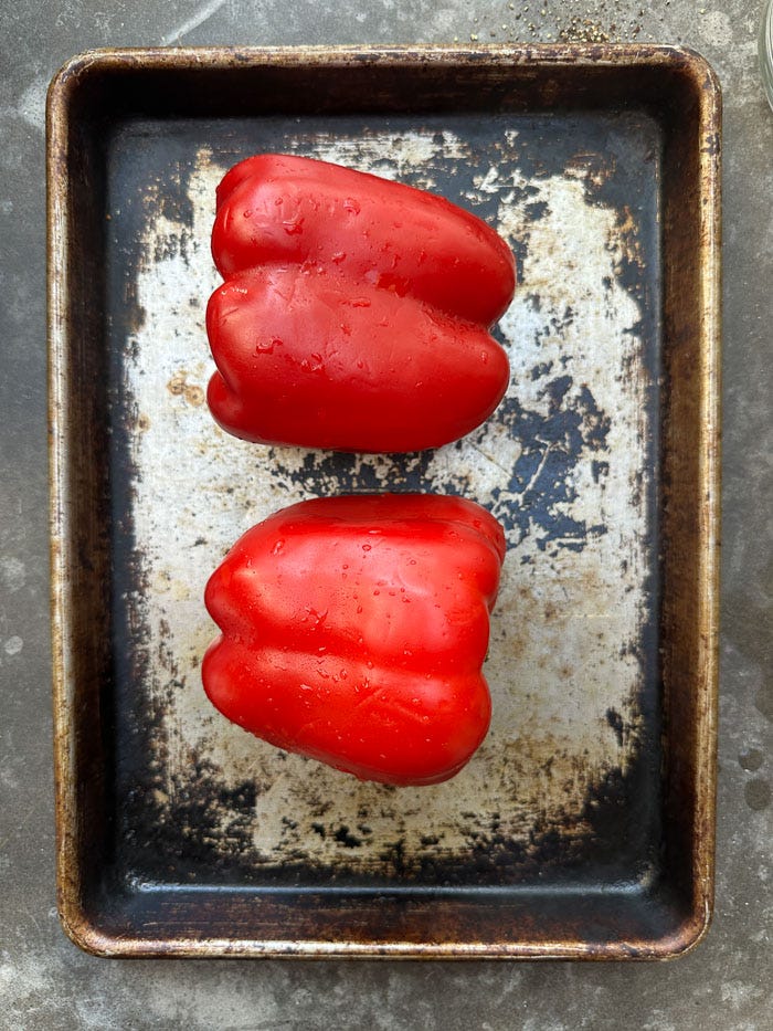 Sweet roasted red peppers marinated with garlic, herbs, and olive oil. An easy make-ahead recipe for sandwiches, salads, and snack boards. Full recipe on Shutterbean. Sweet roasted red peppers marinated with garlic, herbs, and olive oil. An easy make-ahead recipe for sandwiches, salads, and snack boards. Full recipe on Shutterbean.