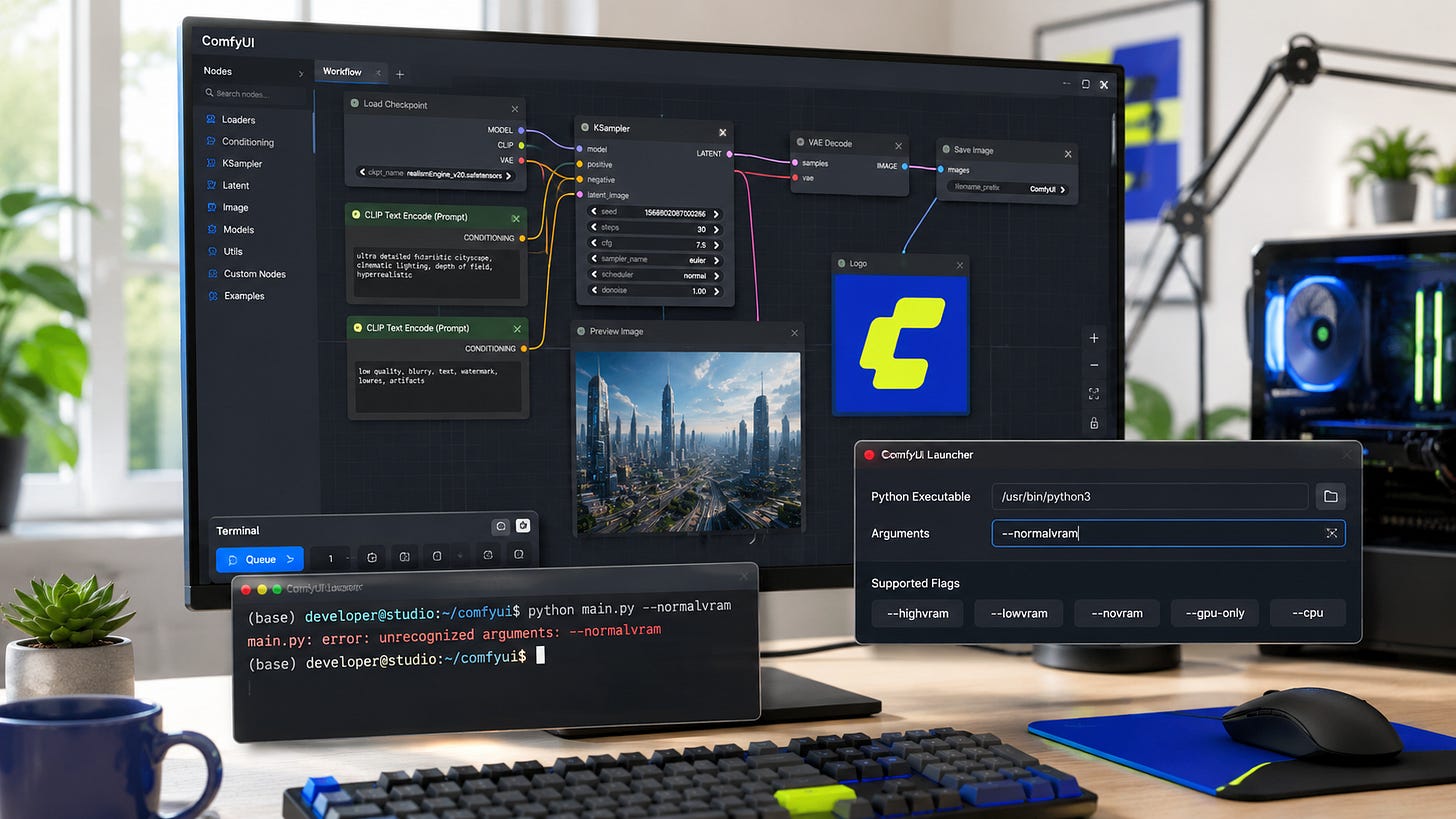 ComfyUI Desktop crashing on launch? Fix the --normalvram error ComfyUI Desktop crashing on launch? Fix the --normalvram error
