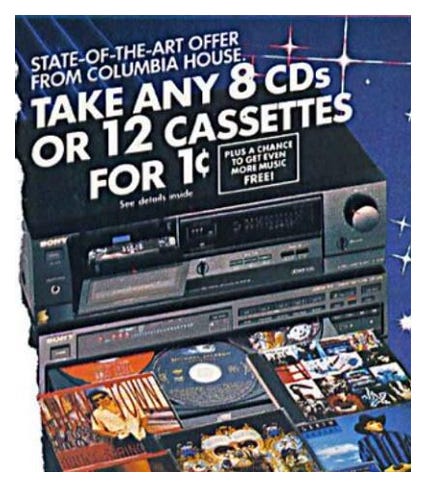 Ad for columbia house Ad for columbia house