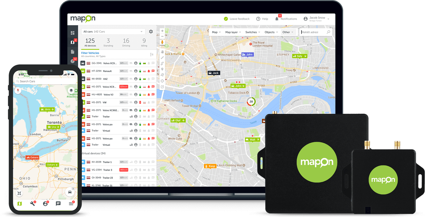 Mapon Products for Professional Fleet Management