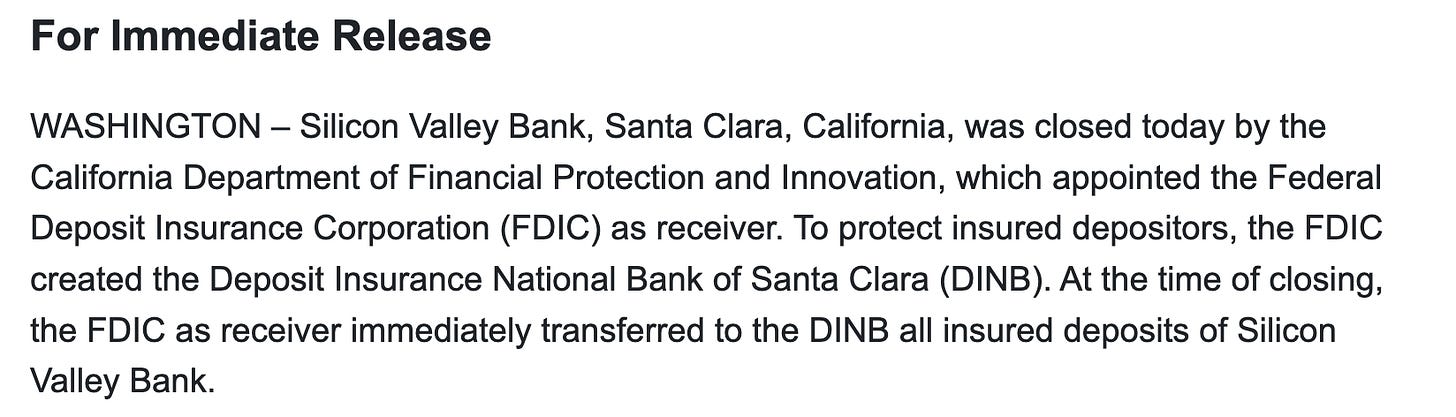 FDIC Creates a Deposit Insurance National Bank of Santa Clara to Protect Insured Depositors of Silicon Valley Bank, Santa Clara, California FDIC Creates a Deposit Insurance National Bank of Santa Clara to Protect Insured Depositors of Silicon Valley Bank, Santa Clara, California