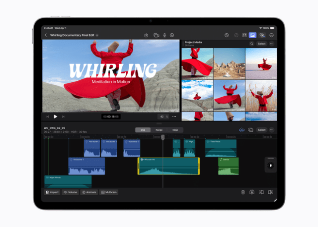 Users will notice the blazing speed of M4 in everything they do, from compositing photos in Pixelmator Pro to editing video in apps like Final Cut Pro.