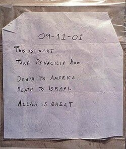 2001 anthrax attacks - Wikipedia