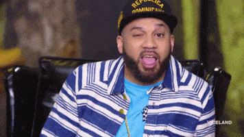 TV gif. Mero from Desus and Mero gives us a big wink and a shimmer appears at his eye. TV gif. Mero from Desus and Mero gives us a big wink and a shimmer appears at his eye.
