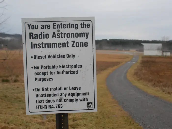 Sign outside Green Bank Observatory Campus