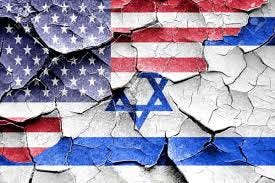Grunge israel flag with american flag ...