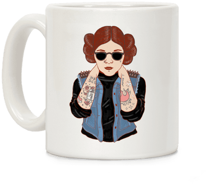 Download Punk Leia Parody Coffee Mug - Leia Organa - Full Size PNG ...