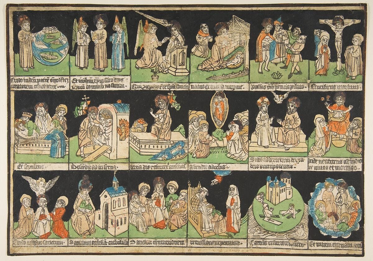 The Creed, Anonymous, German, 15th century, Hand-colored woodcut
