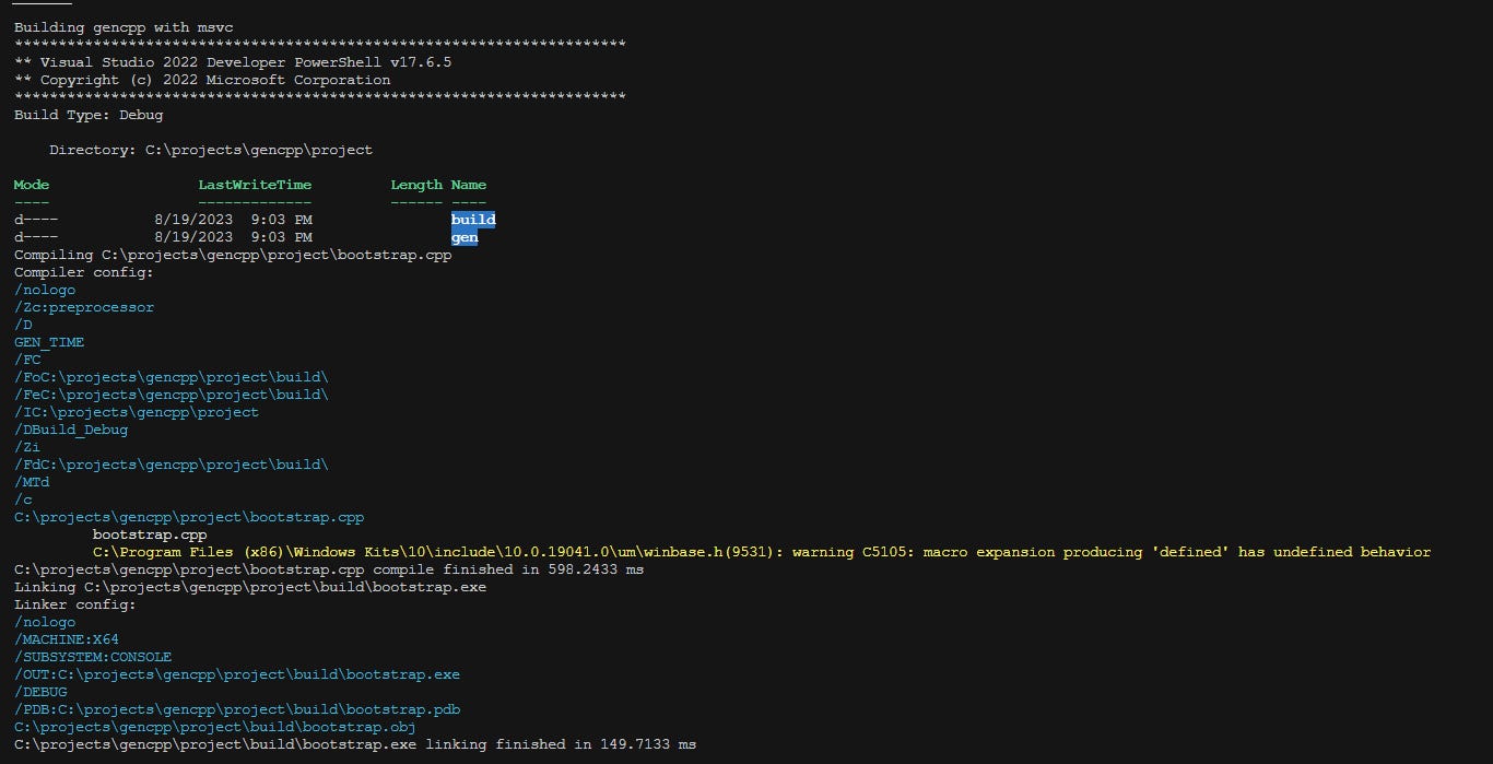 C/C++ Toolchain usage on Windows from scratch with just PowerShell