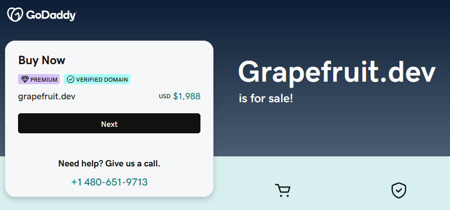 Grapefruit.dev is for sale now