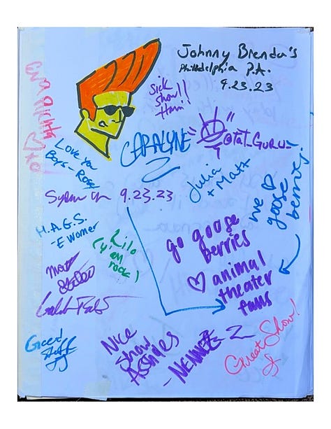 Selected images from Gooseberry's tour yearbook