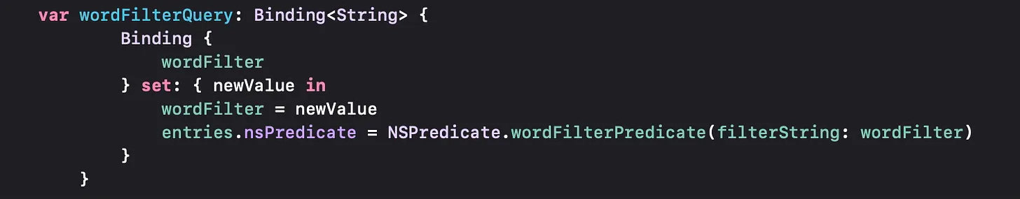 Using a binding to a string