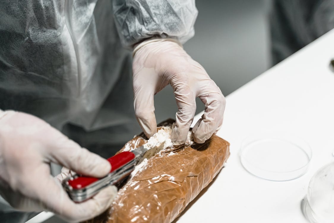 Free White Powder On Knife Stock Photo