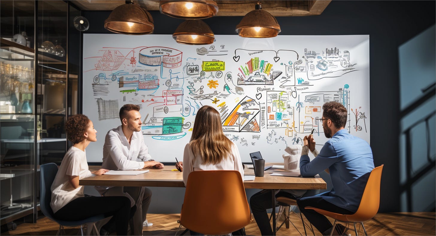 Pensando en estrategia con una pizarra Pensando en estrategia con una pizarra