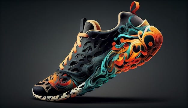 Sports shoe pair design illustration on generated by AI | AI-generated image