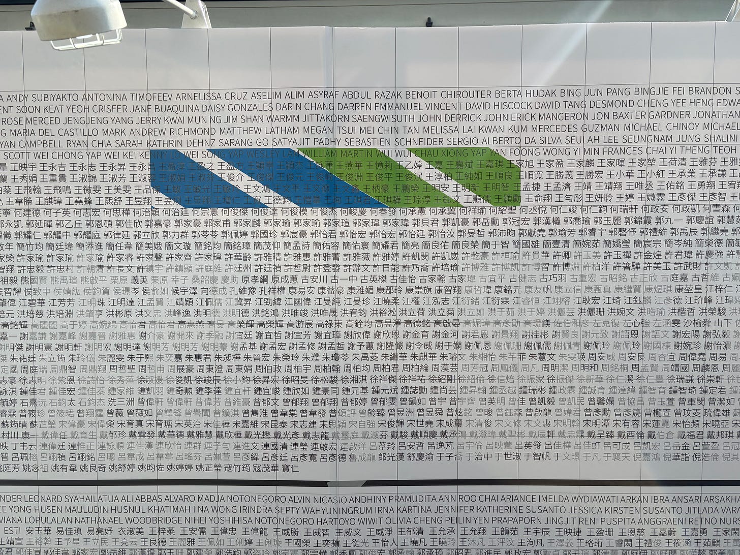 Wall of runners at 2026 Standard Chartered Half Marathon packet pick-up. Wall of runners at 2026 Standard Chartered Half Marathon packet pick-up.