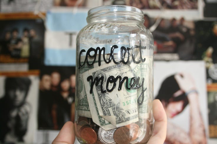 My concert funds jar!