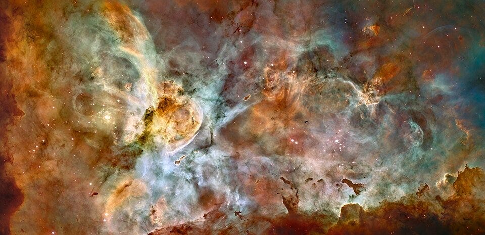 Et fargerikt og vidstrakt bilde av den sentrale regionen i Carina-tåken, tatt av NASA's Hubble-teleskop. Illustrasjon brukt i et essay om Aristoteles' dydsetikk og det guddommelige ved fornuften på exphilnerd for ExPhil-studenter. Et fargerikt og vidstrakt bilde av den sentrale regionen i Carina-tåken, tatt av NASA's Hubble-teleskop. Illustrasjon brukt i et essay om Aristoteles' dydsetikk og det guddommelige ved fornuften på exphilnerd for ExPhil-studenter.