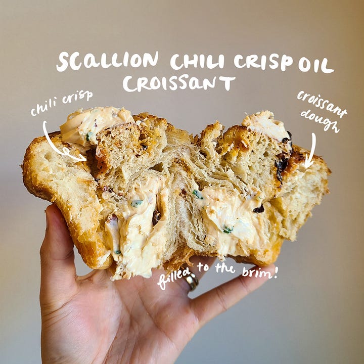 Wheatberry Bakeshop Scallion Chili Crisp Oil Croissant