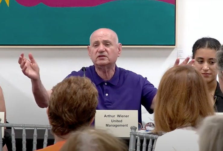 Arthur Wiener at a public meeting in May at The Hatch. (LAKE WORTH BEACH YOUTUBE) Arthur Wiener at a public meeting in May at The Hatch. (LAKE WORTH BEACH YOUTUBE)