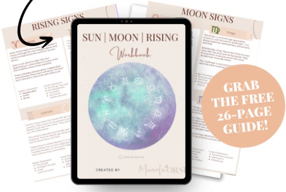 Graphic of the free 26-page sun moon and rising guide