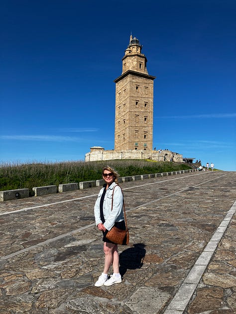 A photo gallery of A Coruña, Spain and Santiago de Compostello, with cathedrals, the Tower of Hercules, and some appetizing seafood