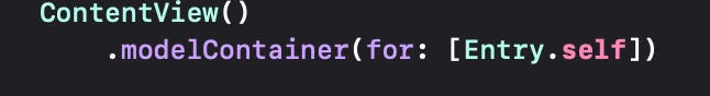 Defining model containers for SwiftData