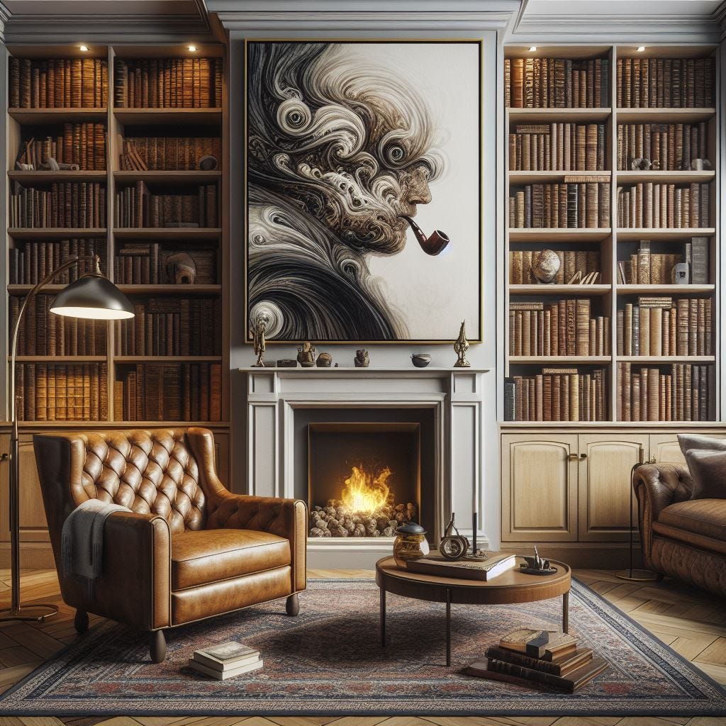 literatura e charuto em um estilo moderno