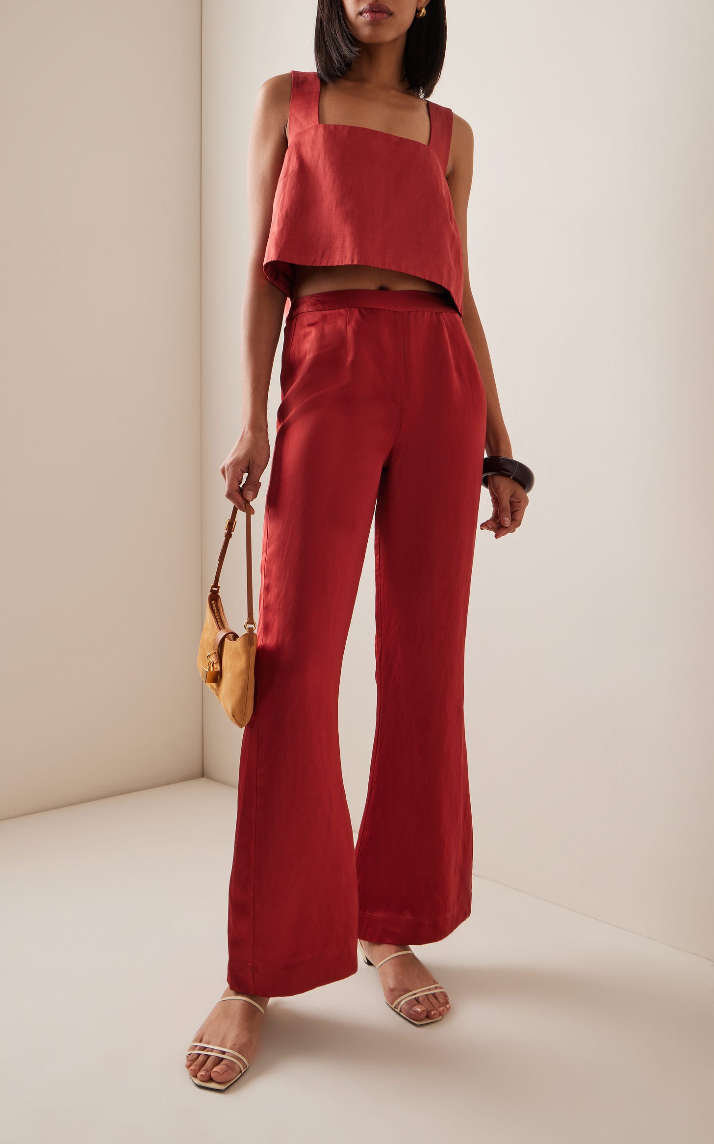 Gigi Linen-Blend Crop Top