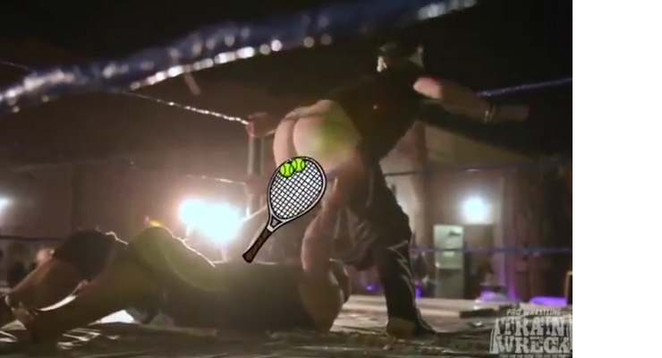 [Screenshot: Strategic tennis racket and balls placement, courtesy of SmartMark Video]