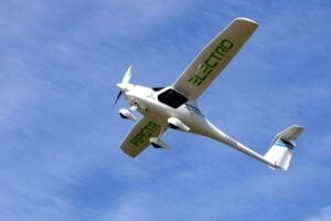 airplane against a blue sky
