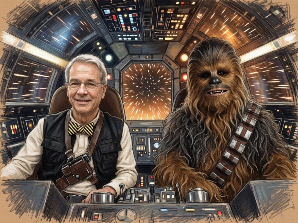 Artist's endering of Hinkle and Bolitho in an alternate universe.