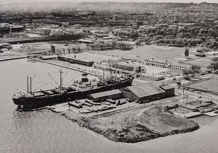 Pier 8 in 1959 (from Bouchier and Cruikshank, pp. 161) and Pier 8 in 2023 from Google.