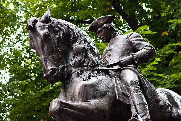 paul revere statue in north end boston, ma - paul revere stock pictures, royalty-free photos & images