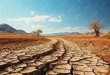 Premium Photo | Drought Consequences Barren and cracked earth in an ...