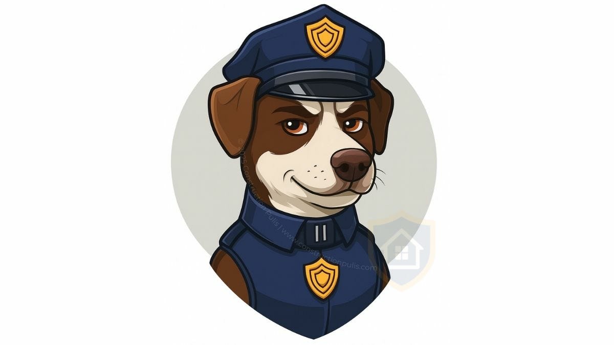 Cartoon avatar of Inspector Milo, the mascot of Construction Pulis.